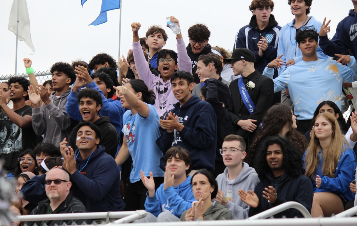 NHP students get into the spirit during the Homecoming half-time show.